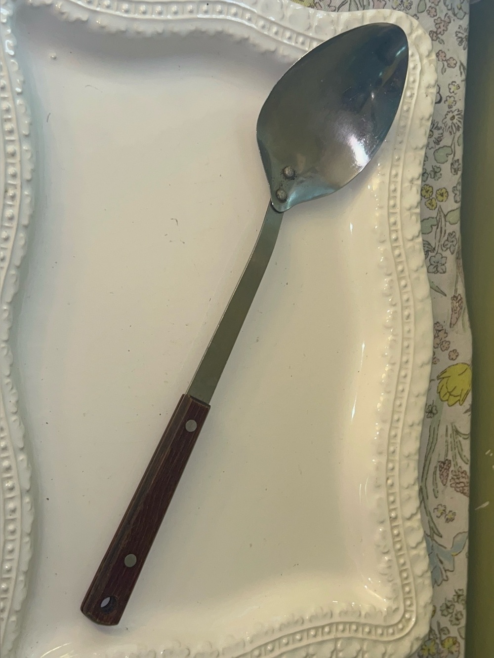Royal Japan Steel Cooking Spoon Wood Handle Vintage